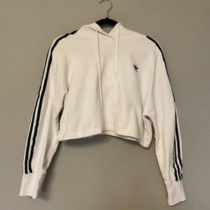 Adidas Cropped White Hoodie